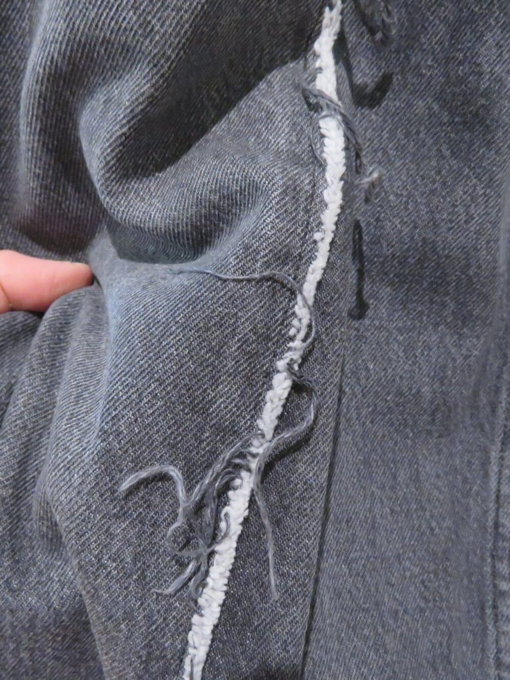MM6 MAISON MARGIELA Gray Raw Edge Wide Leg Jeans Size 29 Avant Garde Minimalist - Picture 8 of 14